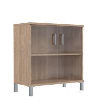Шкаф низкий со стеклянными дверьми B 410.5 Дуб Девон 900х450х920 