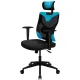 Кресло игровое Aerocool Guardian черный/голубой сиденье черный эко.кожа/сетка крестов. нейлон. Фото товара с разных ракурсов.