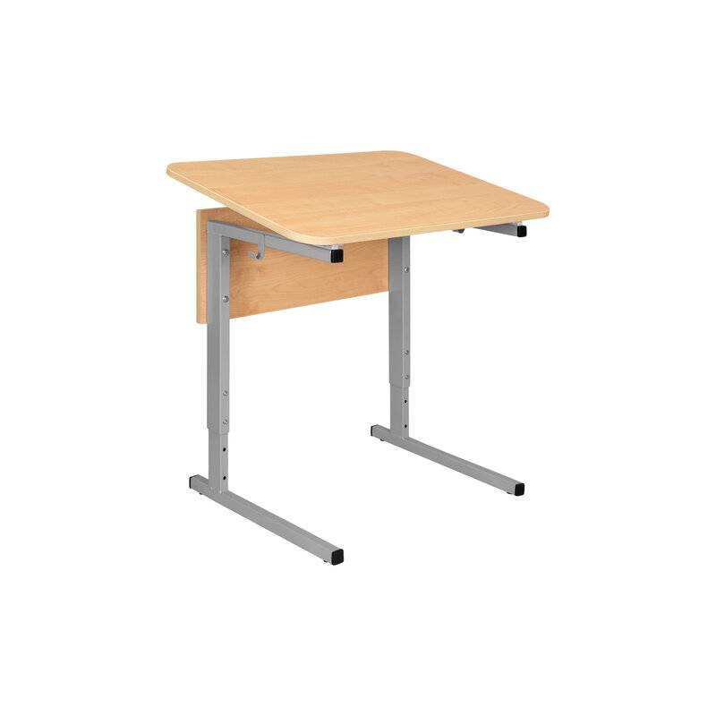 Стол-парта 1-местный, регулируемый угол, СУТ.54-01, 600х500х640-780 мм, рост 4-6, серый каркас, ЛДСП клён главное фото