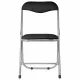 Стул складной для дома и офиса РС04, серебристый каркас, кожзам черный. Фото товара с разных ракурсов.
